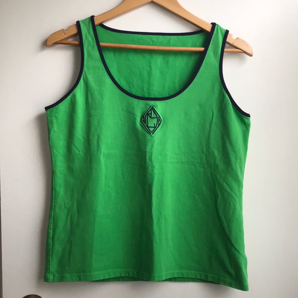 Ralph Lauren Tank Top Vintage Retro green Navy L